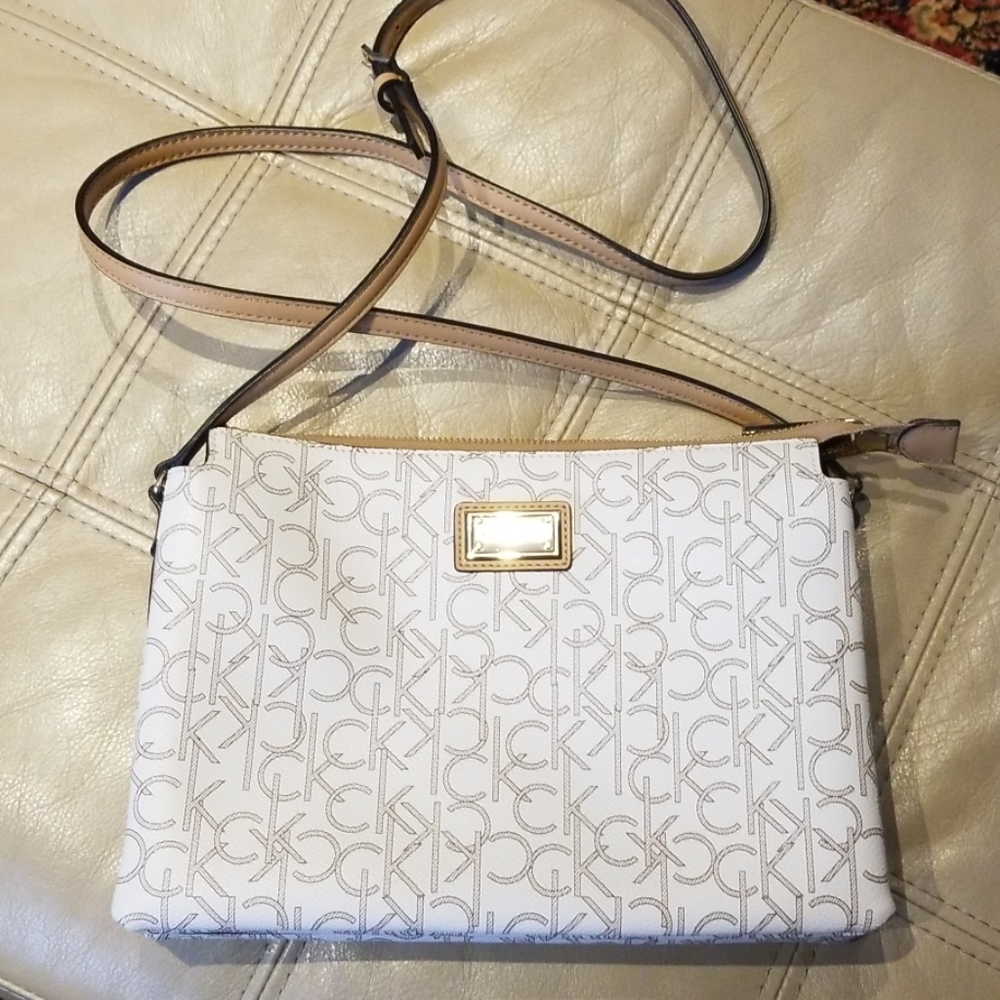 Calvin Klein signature print 3 pocket crossbody